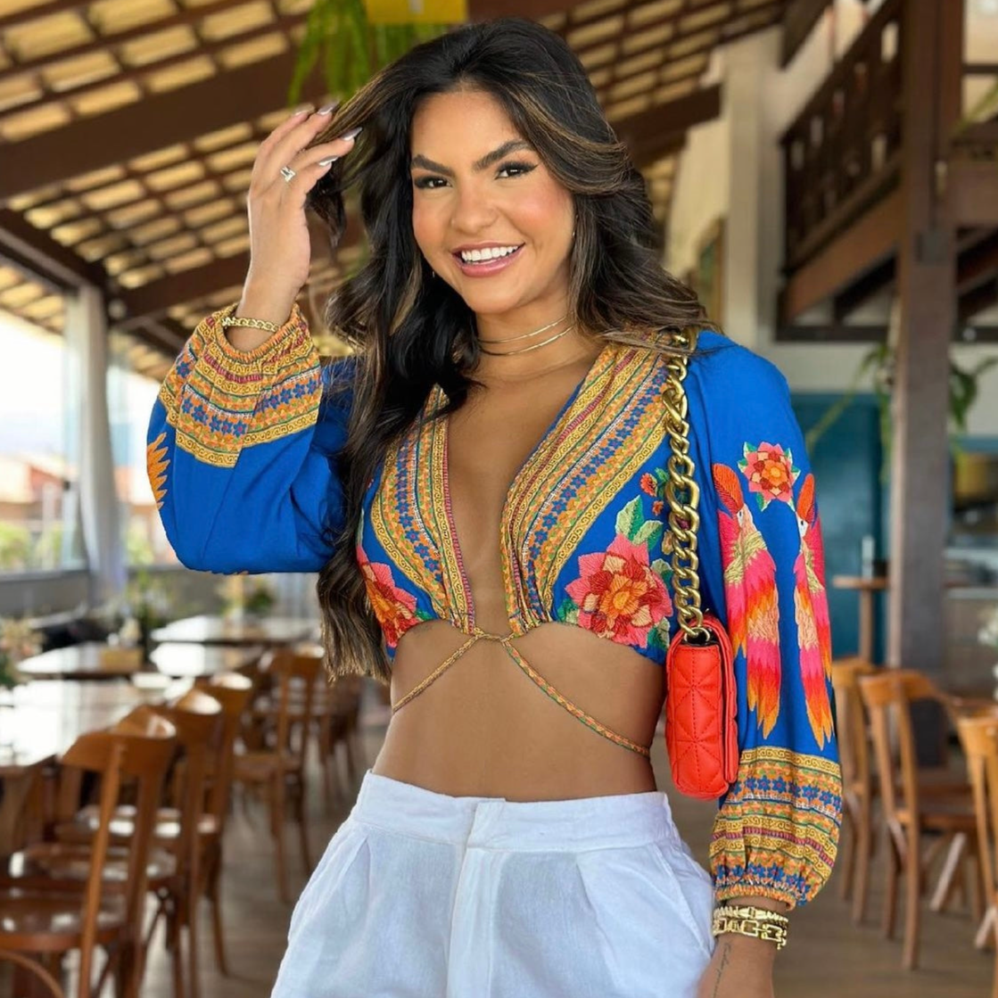 Brazilian Crop Top - POMPOM - blue | Maria Mariá