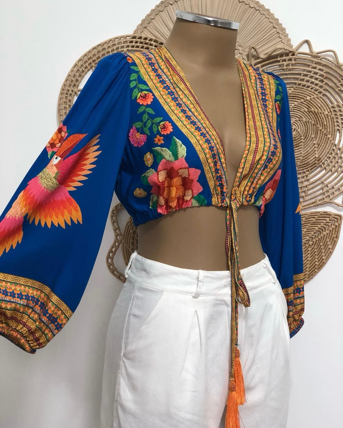Brazilian Crop Top - POMPOM - blue | Maria Mariá