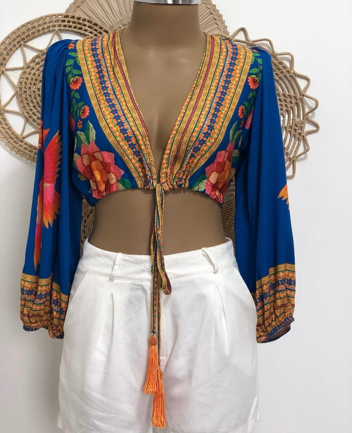 Brazilian Crop Top - POMPOM - blue | Maria Mariá