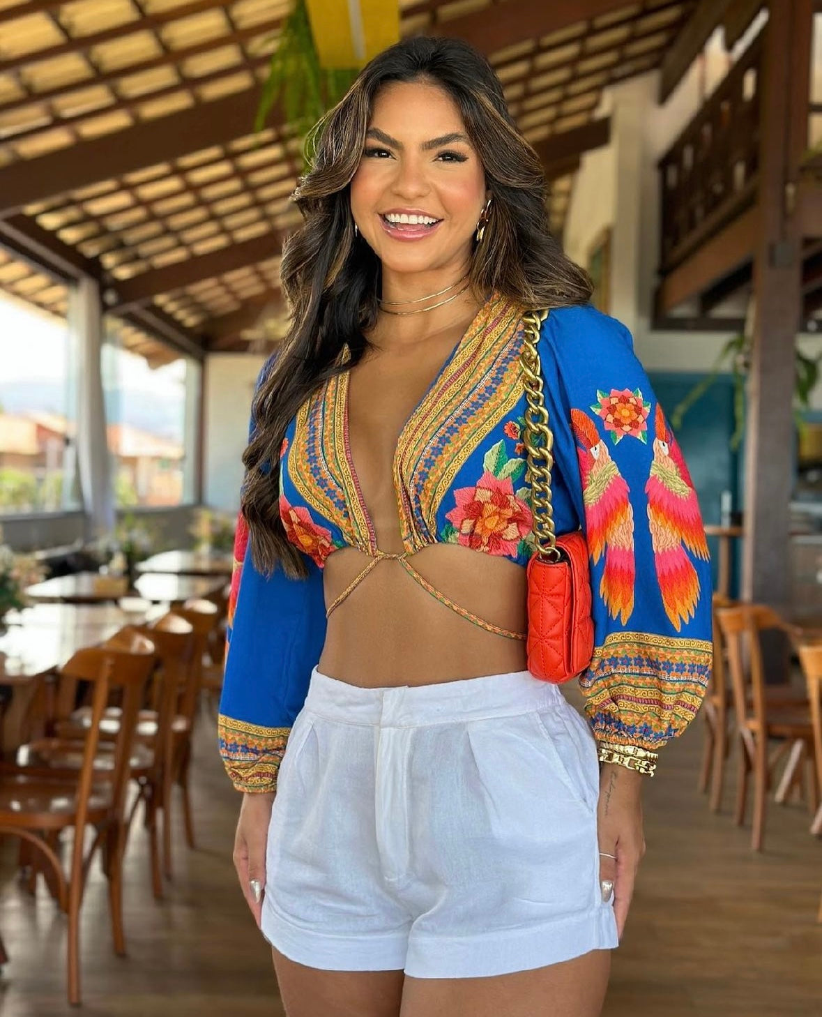 Brazilian Crop Top - POMPOM - blue | Maria Mariá