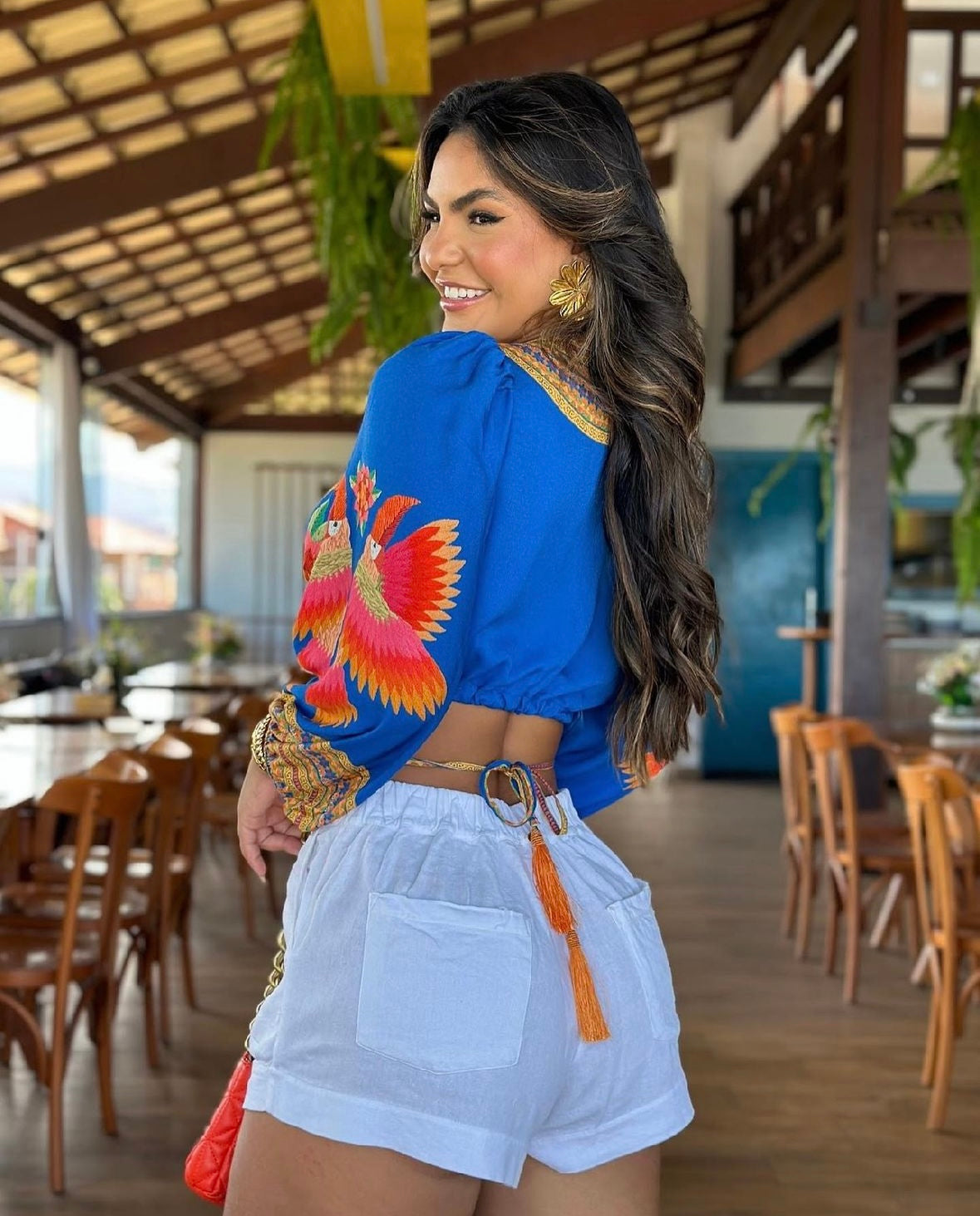 Brazilian Crop Top - POMPOM - blue | Maria Mariá