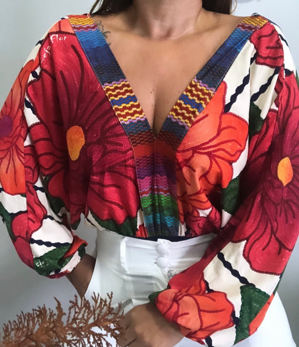 Brazilian Bodysuit- FLOR - red | Maria Mariá