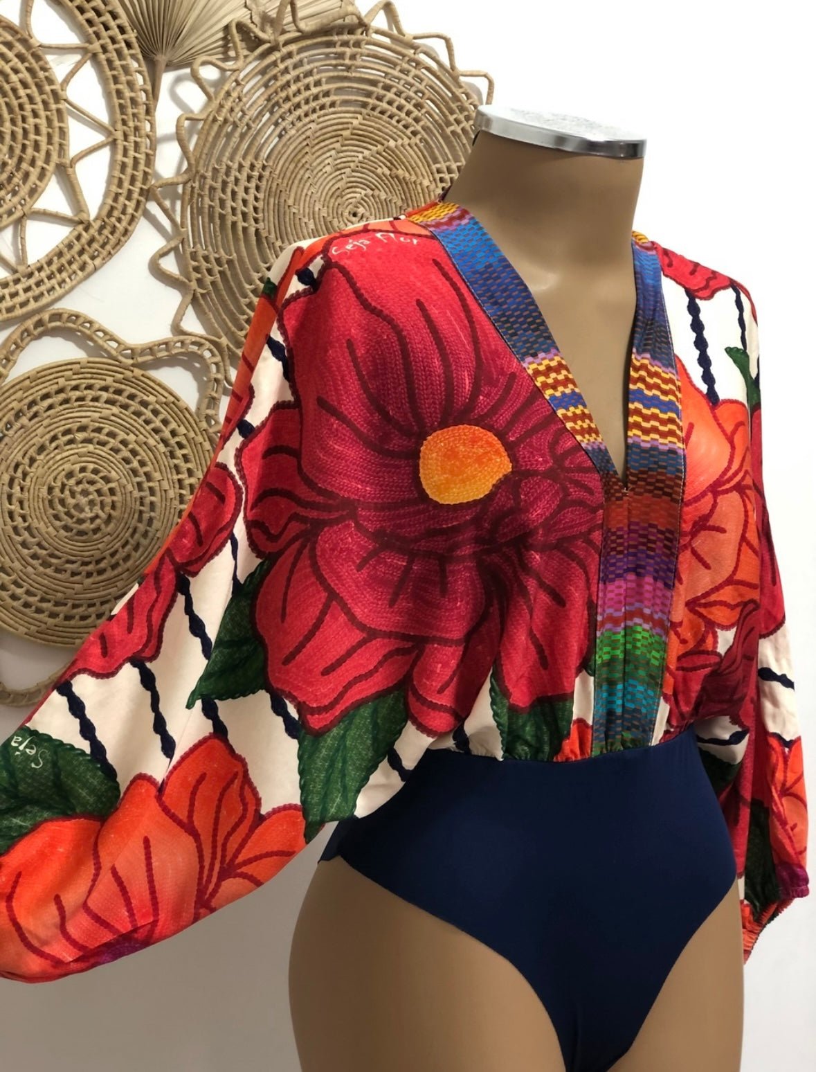 Brazilian Bodysuit- FLOR - red | Maria Mariá