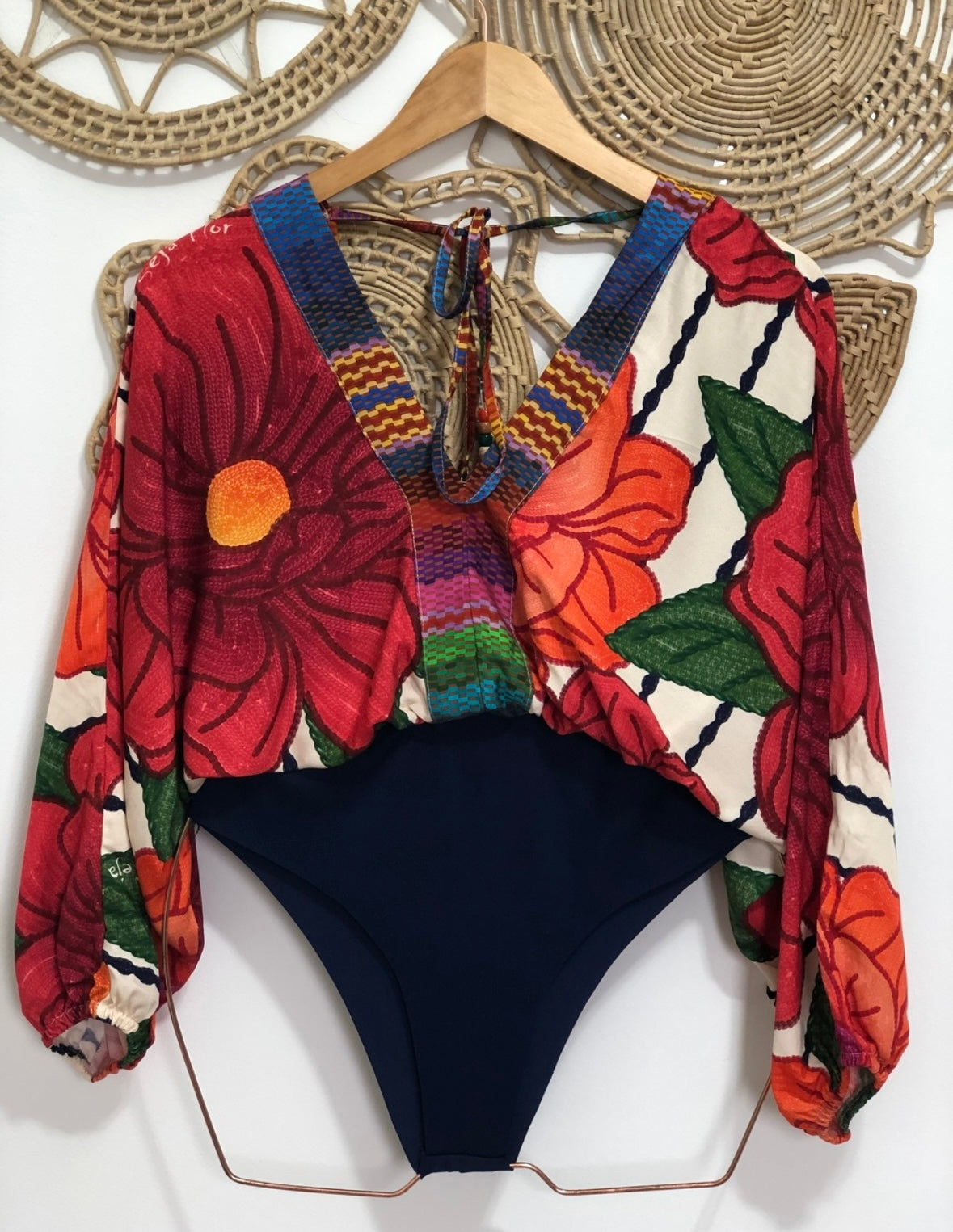 Brazilian Bodysuit- FLOR - red | Maria Mariá