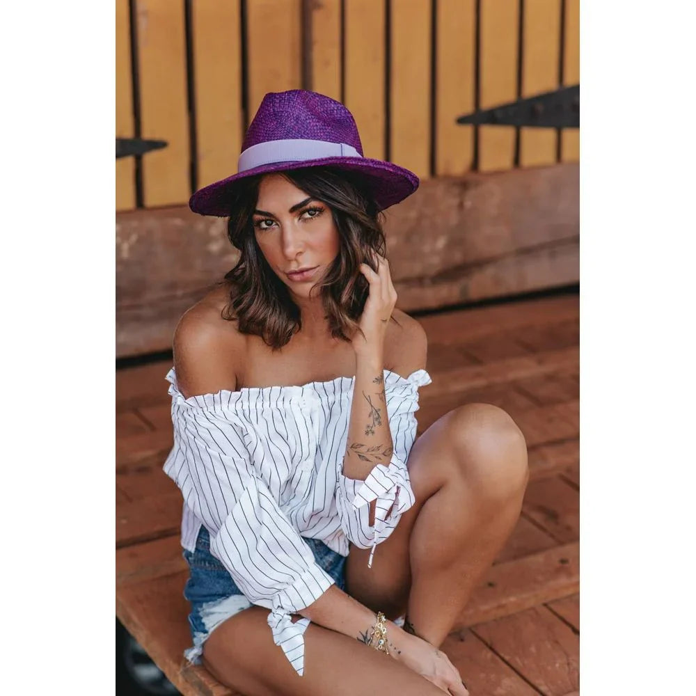 Straw Hat - PANAMÁ - Purple | Malu Pires