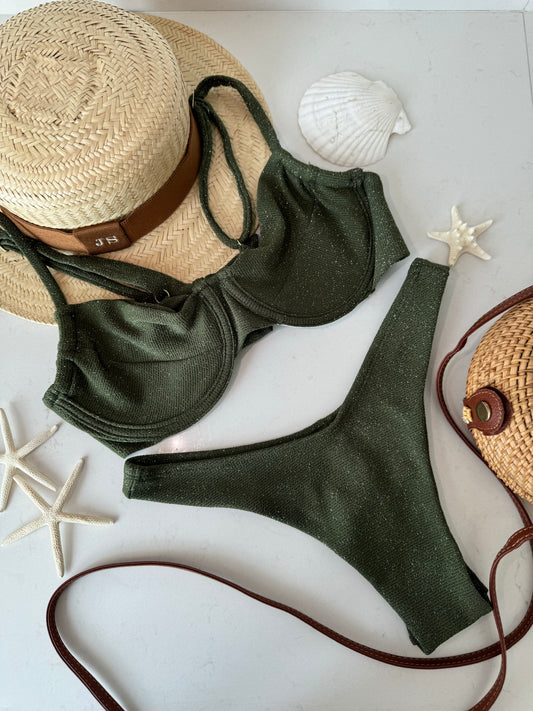 Bikini Lola Sparkling - Olive Green  | ByC