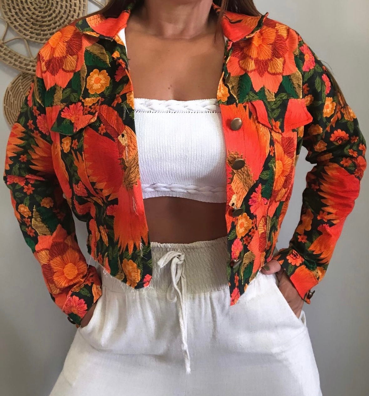 Brazilian Floral Jacket - CAPRI - orange | Maria Mariá