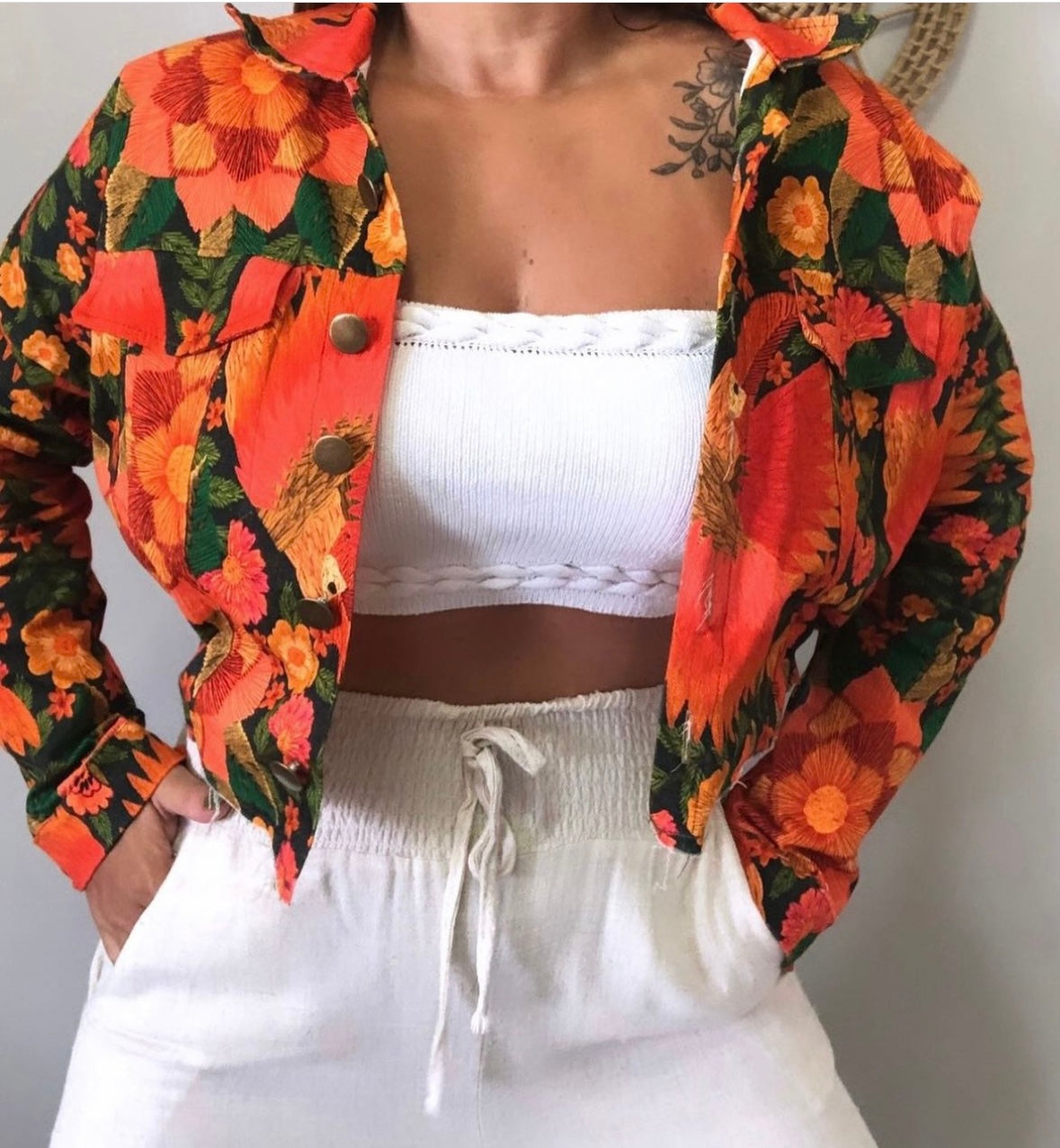 Brazilian Floral Jacket - CAPRI - orange | Maria Mariá