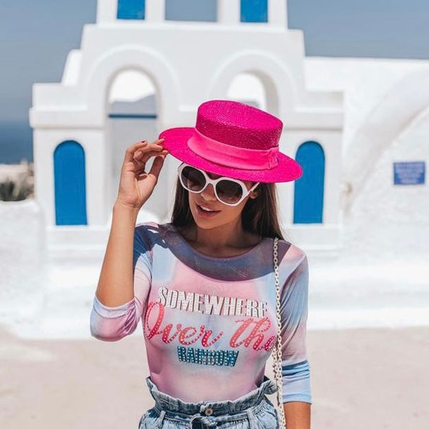 Straw Hat - PARIS - Pink | Malu Pires